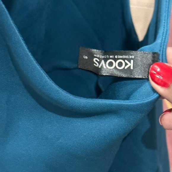 KOOVS Blue Cutout Satin Dress Size S | Look elegant and divine for a date night! - Picture 6 of 6